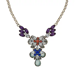 LOGO Links by Lori Goldstein Cluster Pendant w/ Rolo Chain 30" Antiqued Goldtone Necklace