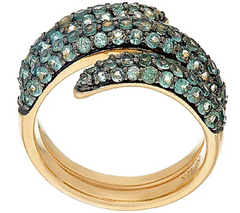 Alexandrite Pave Wrap Design 14K Ring Size 8