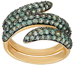 Alexandrite Pave Wrap Design 14K Ring Size 8