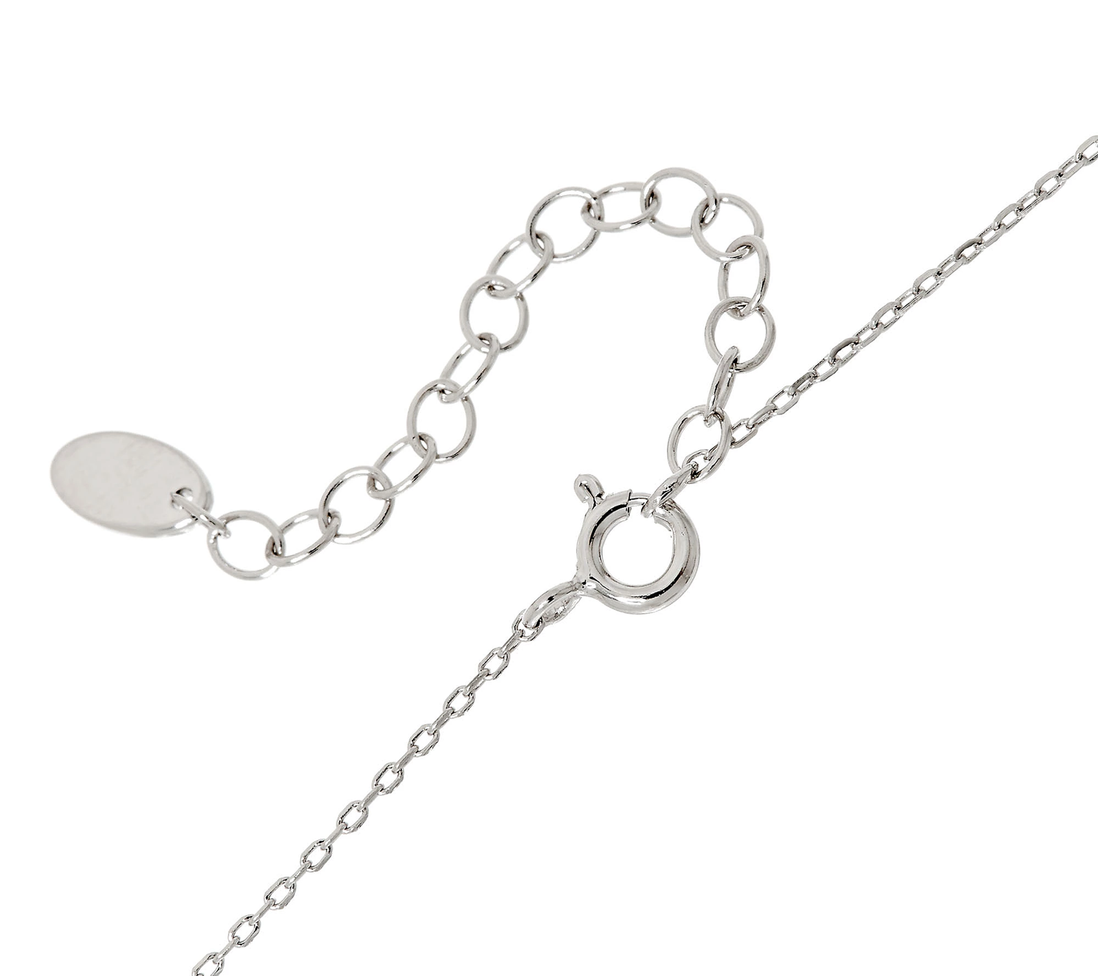 Diamonique Motif Star Dangle Sterling Silver Necklace