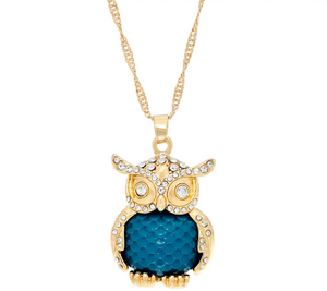 C. Wonder 28" Necklace with Novelty Navy Owl Pendant