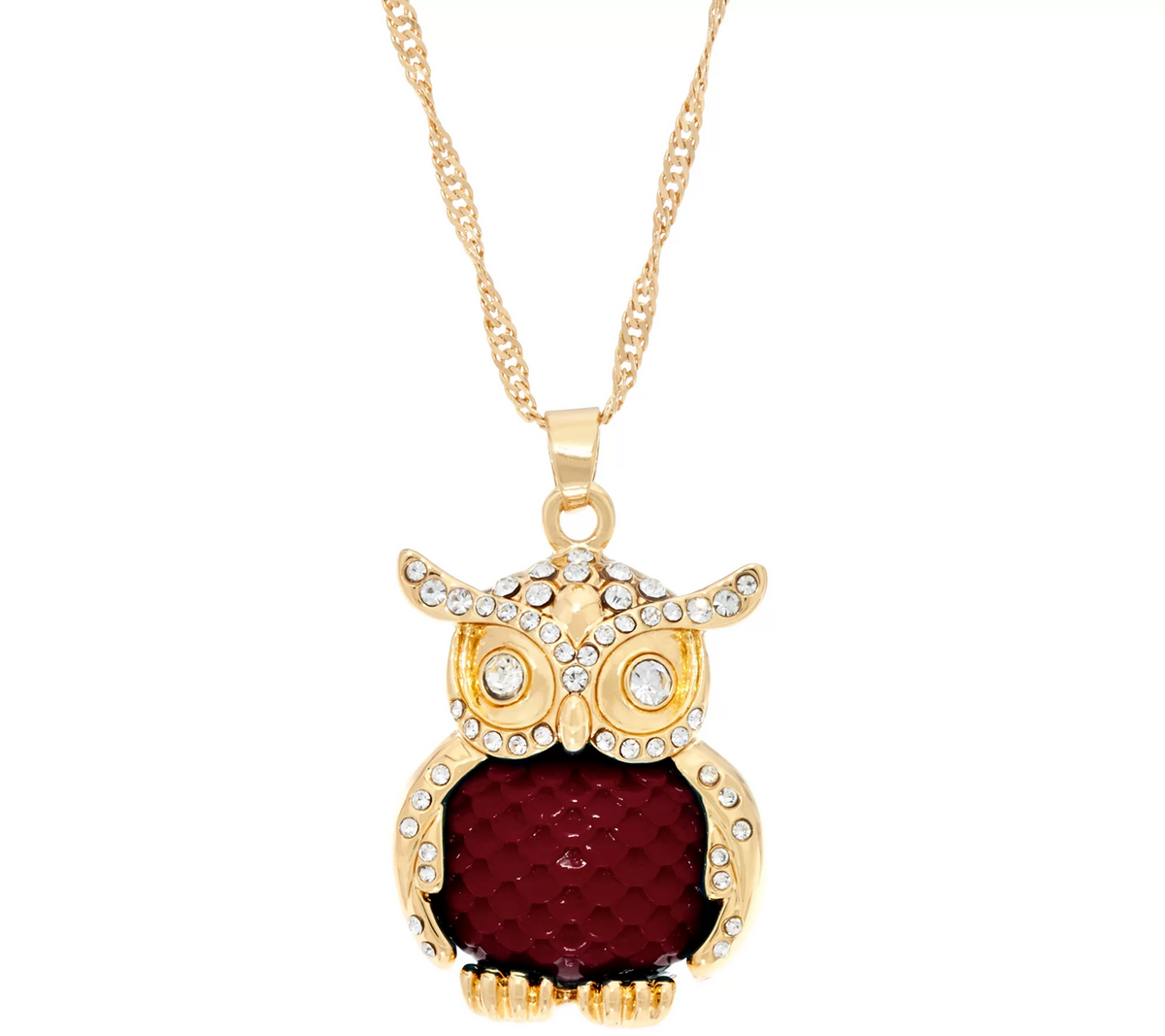 C. Wonder 28" Necklace with Novelty Currant Jam Owl Pendant