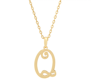 C. Wonder 32" Script Goldtone Initial "Q" Pendant Necklace