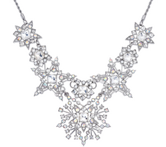 C. Wonder 19" Starburst Statement Silver Stone Clear Necklace