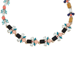 LOGO Links by Lori Goldstein Floral Collar Antiqued Gold Tone Necklace
