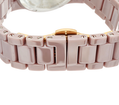 Isaac Mizrahi Live! Coin Edge Ceramic Taupe Watch Small