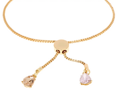 Isaac Mizrahi Live! Adjustable Coral Crystal Flower Bracelet