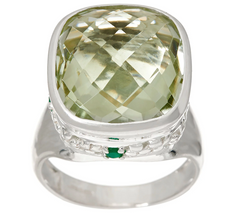 JMH Jewellery Sterling Silver and Green Agate Gemstone Ring Size 5