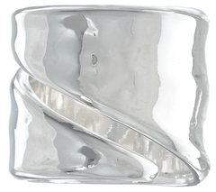 RLM White Bronze Coil Ring, Silver Tone, Size 7