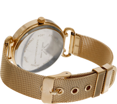 Isaac Mizrahi Live! Gold Tone Mesh Strap Watch with Round Dial