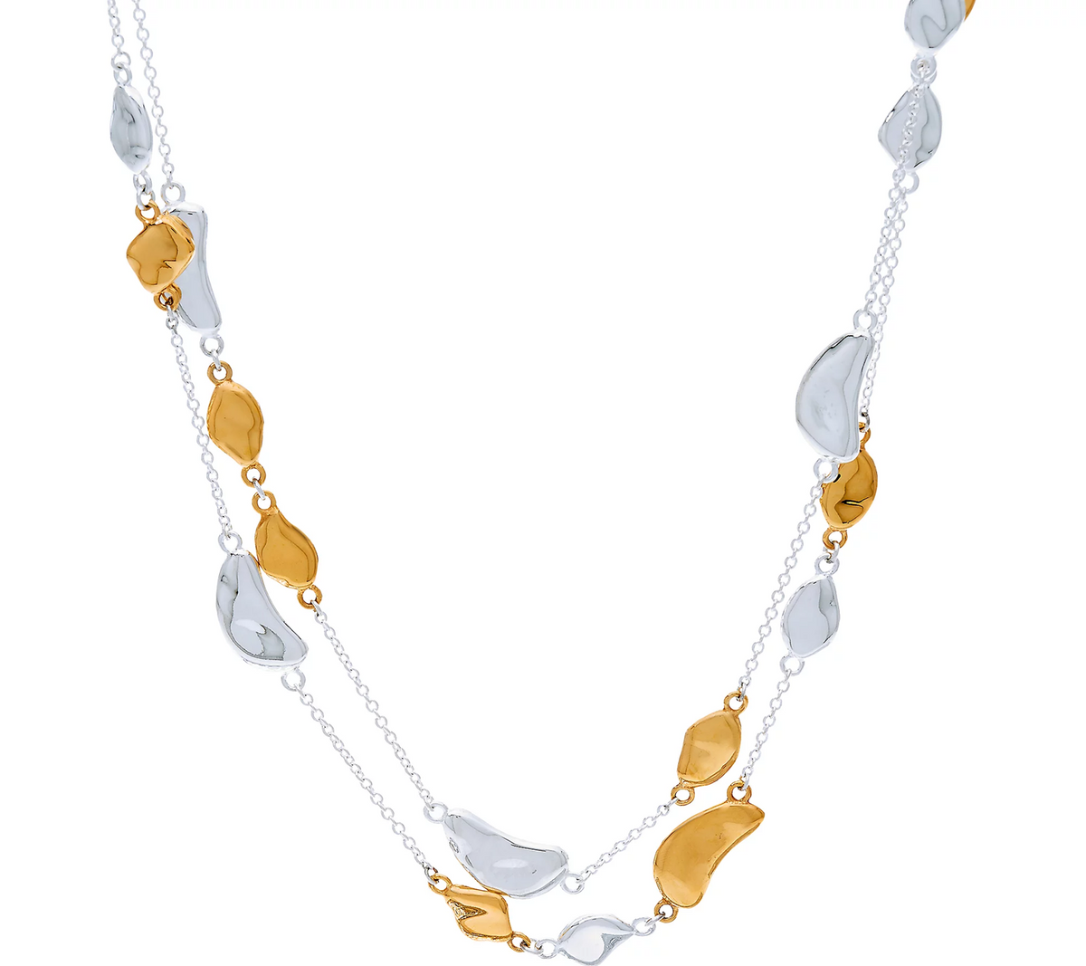 RLM Bronze Two Tone Pebble Station Necklace