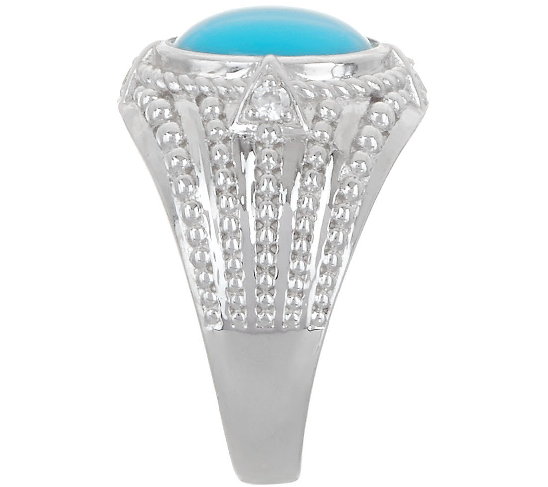 Affinity Gems Sterling Silver Sleeping Beauty Turquoise  Ring, Size 5