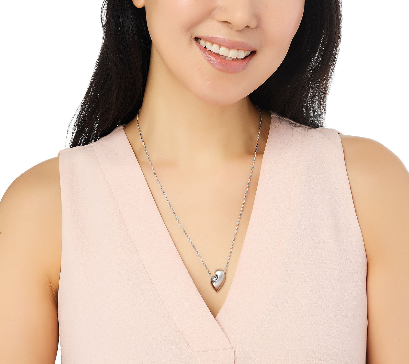 No Greater Love Sterling Silver Heart Pendant on Chain by Petra Azar