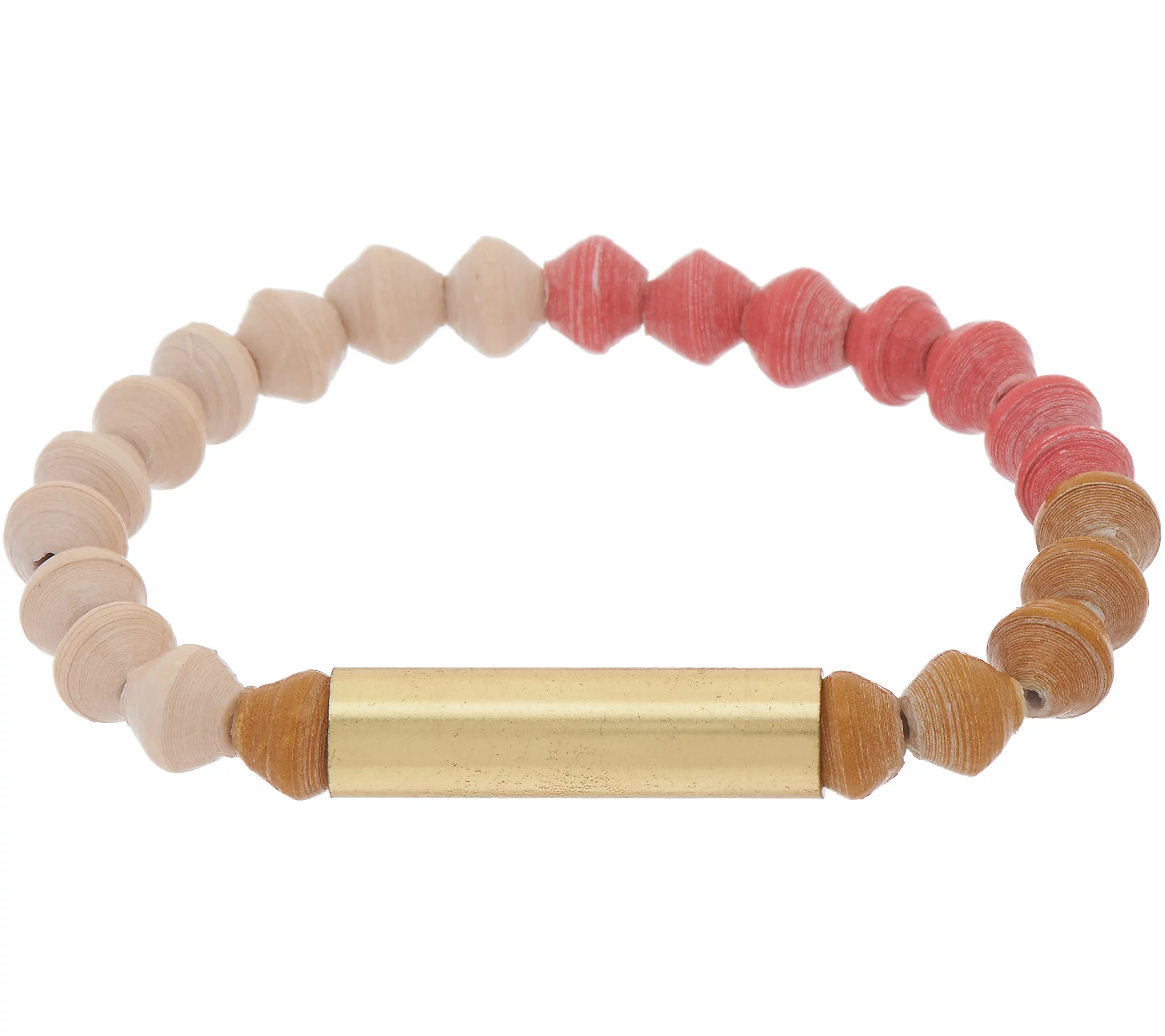 31 Bits Multi-Color Beaded Sand Bar Stretch Bracelet, Size 6-3/4"