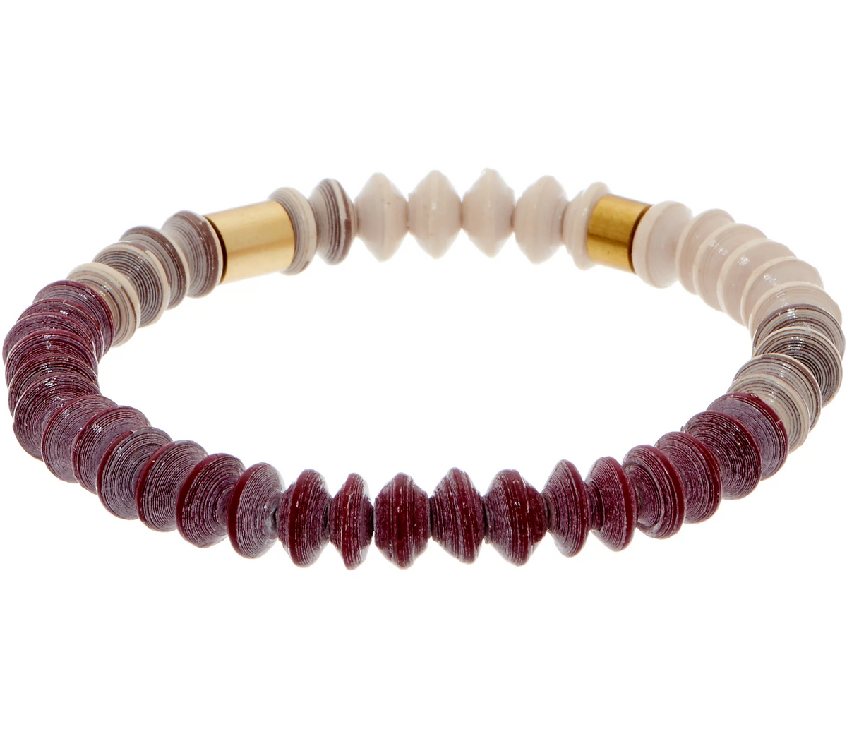 31 Bits Wine and  Cream Bliss Stretch Bracelet