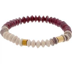 31 Bits Wine and  Cream Bliss Stretch Bracelet
