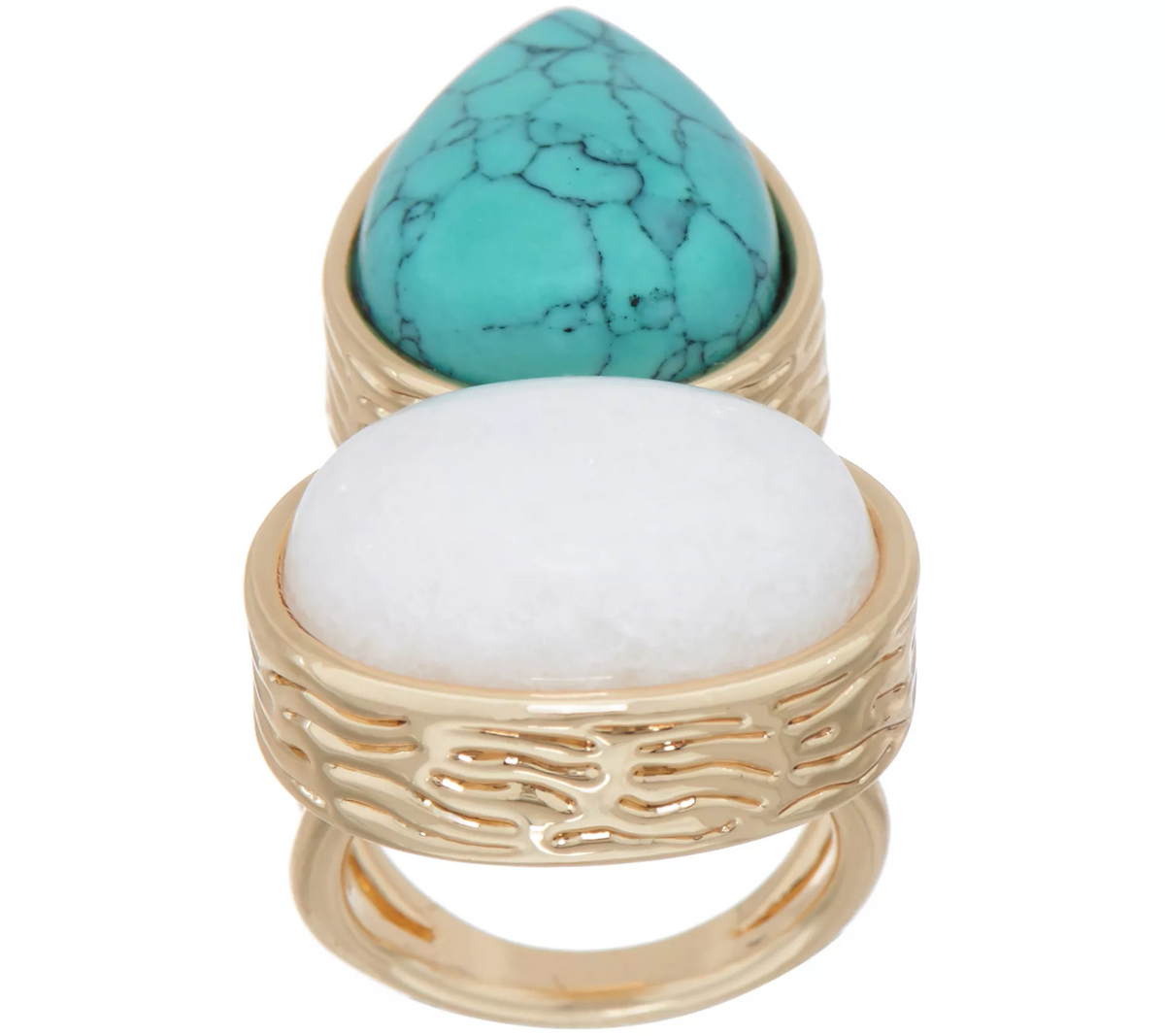 Samantha Wills 'Here Comes the Sun' Smooth Blue Calcite Bold Ring Size 6
