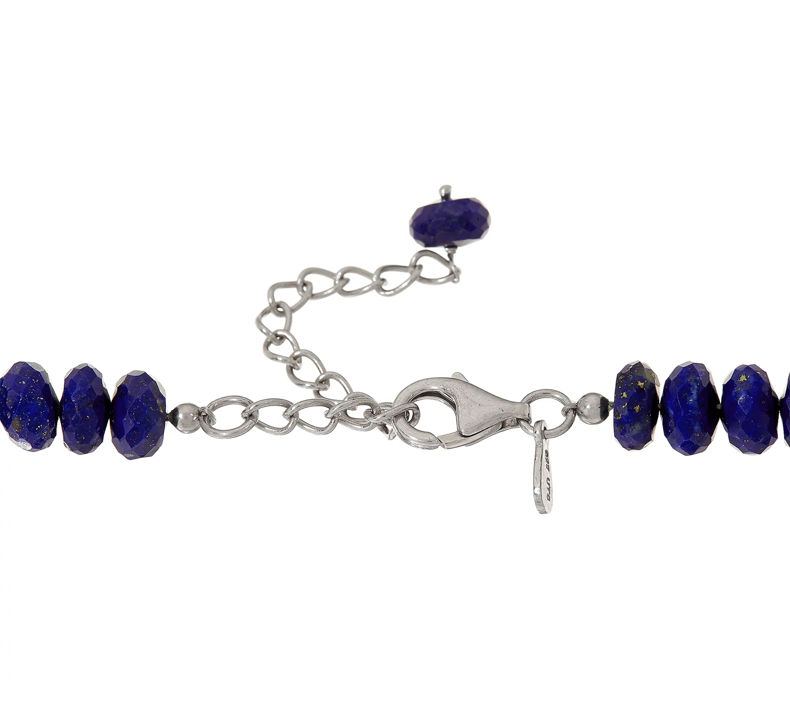 Sterling silver Faceted Lapis Bead 18" Necklace