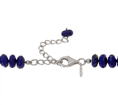 Sterling silver Faceted Lapis Bead 18" Necklace