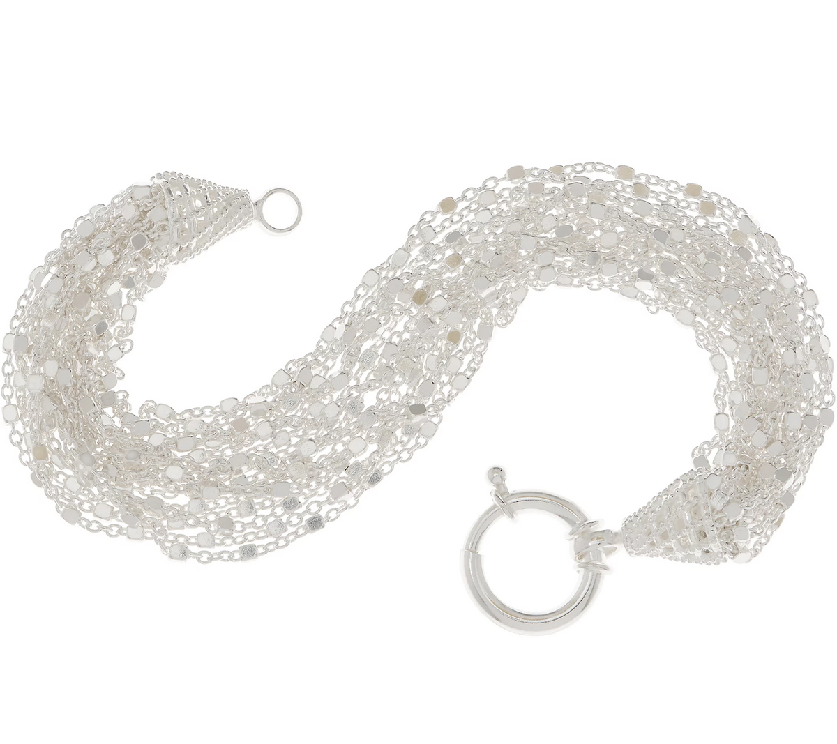 Sterling Silver Multi-Strand Station Bracelet by Silver Style 8"