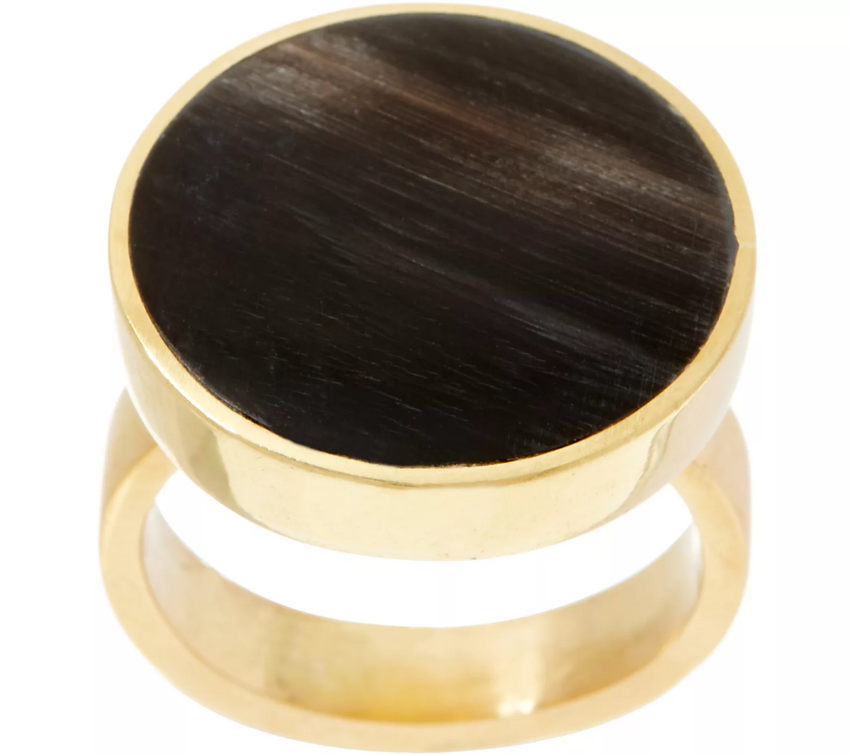 Soko Disc Gold tone Ring, Size 6