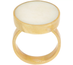 Soko Disc Gold tone Ring, Size 6