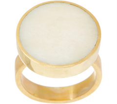 Soko Disc Gold tone Ring, Size 6