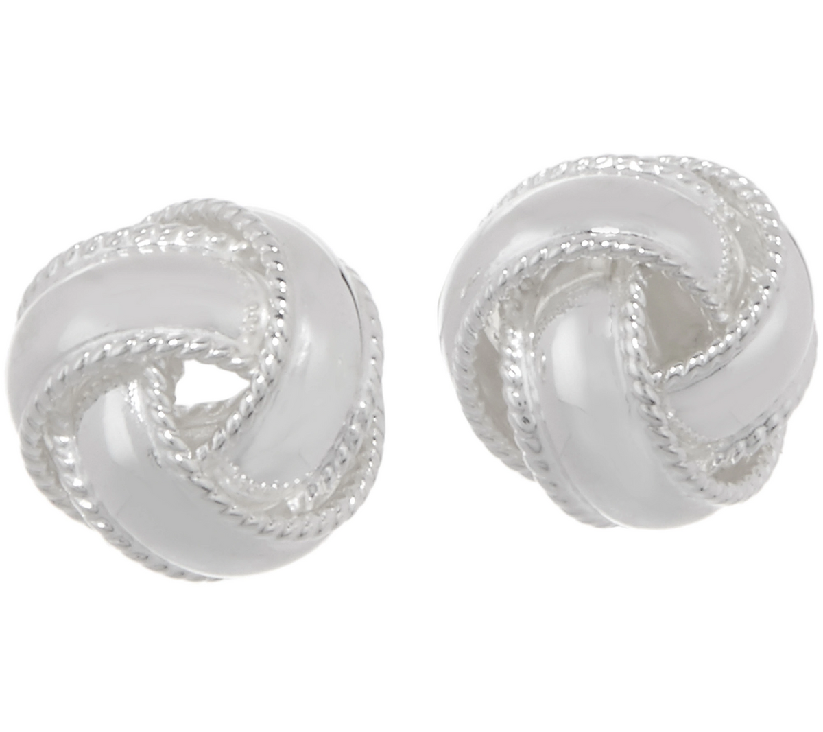 Sterling Silver Love Knot Stud Earrings by Silver Style
