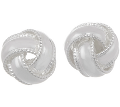Sterling Silver Love Knot Stud Earrings by Silver Style