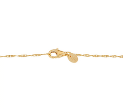 Diamonique Motif "Angel Wings" Pendant with Chain 14K Yellow Clad