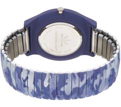 Isaac Mizrahi Live! SOHO Soft Touch Camo Expansion Leather Wat Aqua Watch Avg