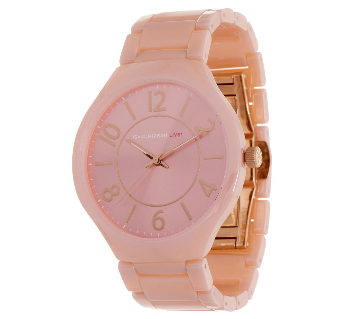 Isaac Mizrahi Live! Sherbet Ceramic Watch with Matte Details Small
