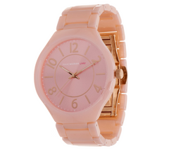 Isaac Mizrahi Live! Sherbet Ceramic Watch with Matte Details Small