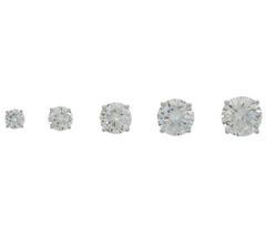 Diamonique Sterling Silver, 925 Set of 5 Round Stud Earrings, 10.50 carats;