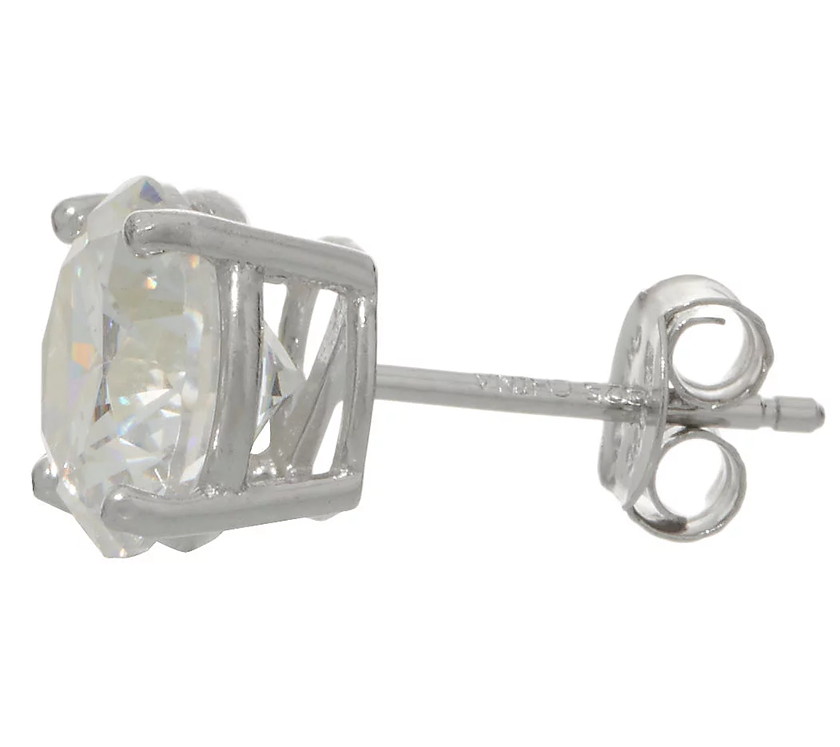 Diamonique Sterling Silver, 925 Set of 5 Round Stud Earrings, 10.50 carats;