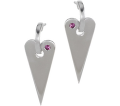 Franco P Sterling Hearts Rhodolite Accent Earrings