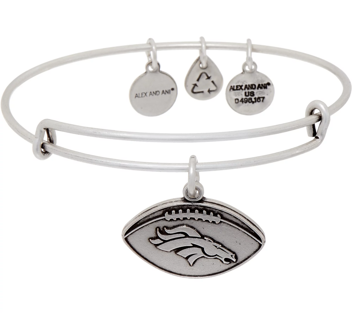 Alex and Ani Silver tone Horse Charm Bangle, Size 7-1/2"