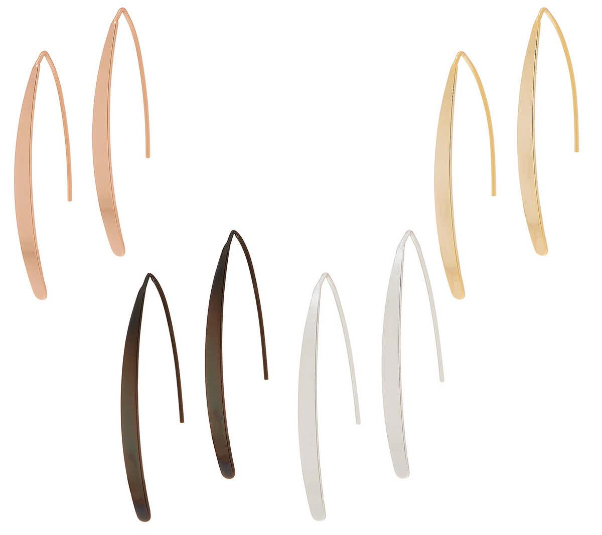 Joan Rivers Set of 4 Linear Metal Drop Earrings