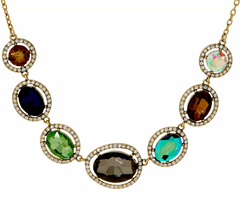 LOGO Links by Lori Goldstein Goldtone Halo Necklace