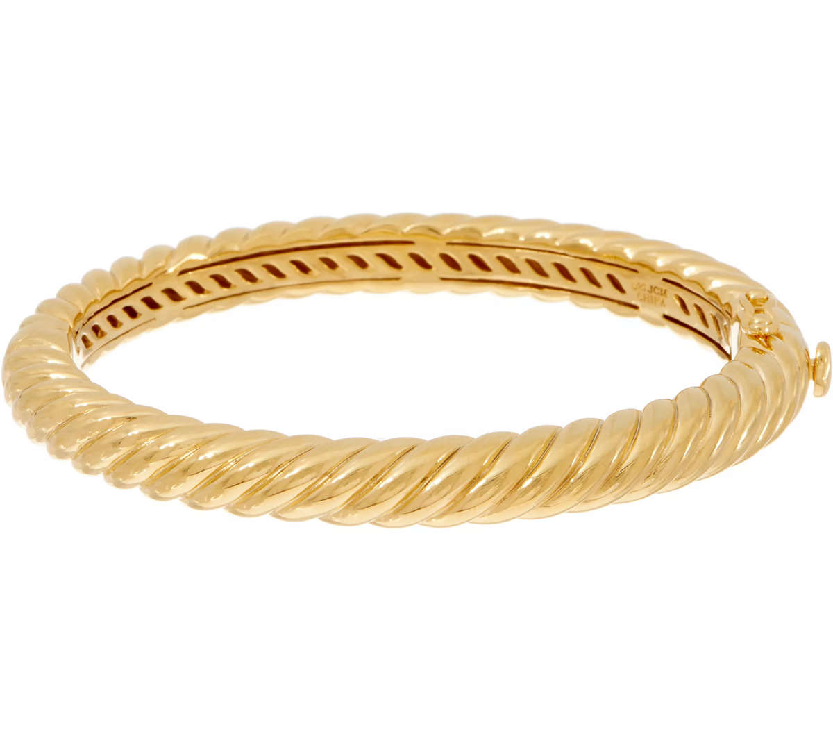 Gold Clad Sterling Ribbed Design Bangle by Silver Style Avg