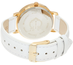 C. Wonder White Round Dial Novelty Cocktail Gold Tone Watch
