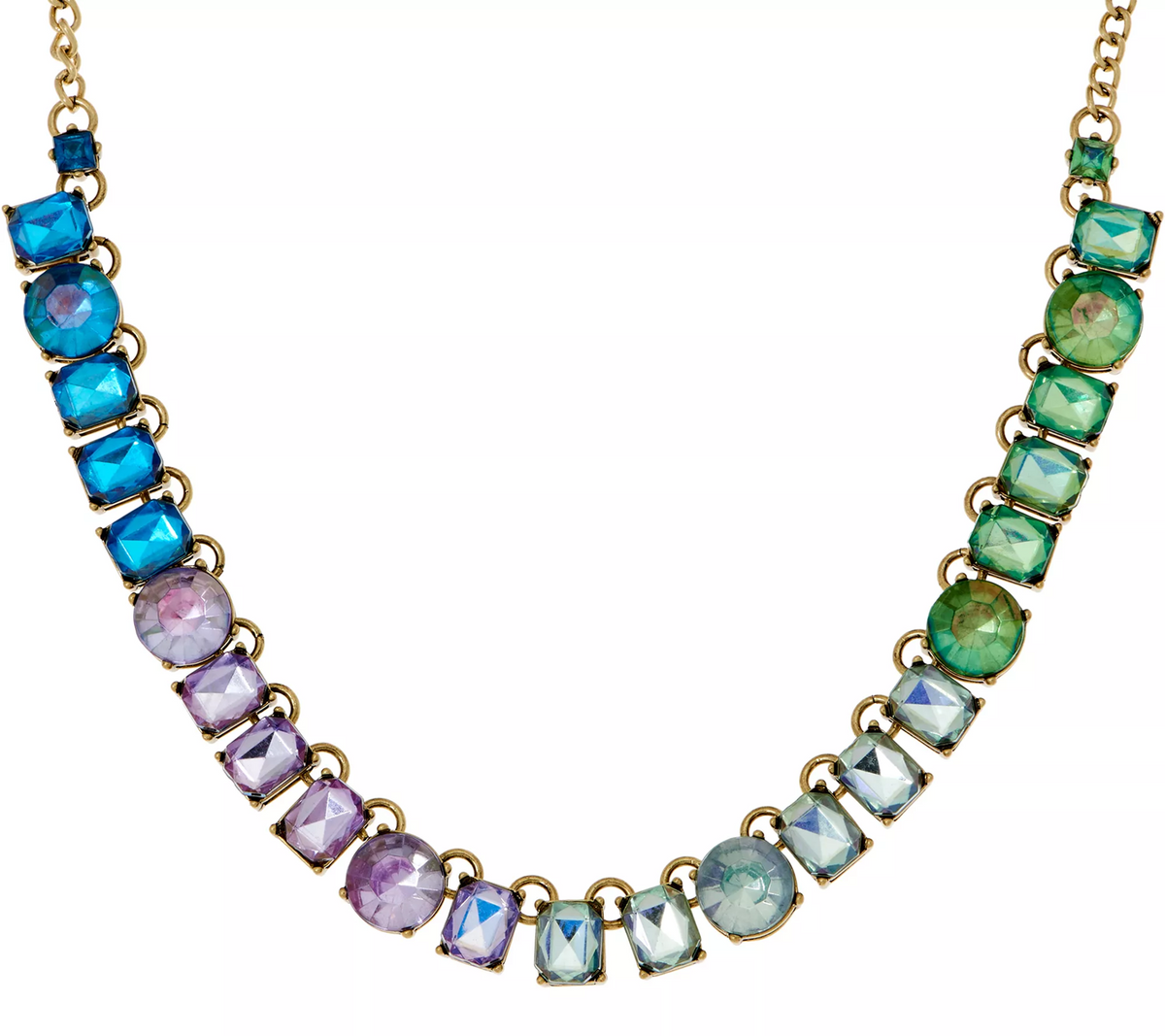 LOGO Links by Lori Goldstein Gradient Collar Antiqued Goldtone Necklace