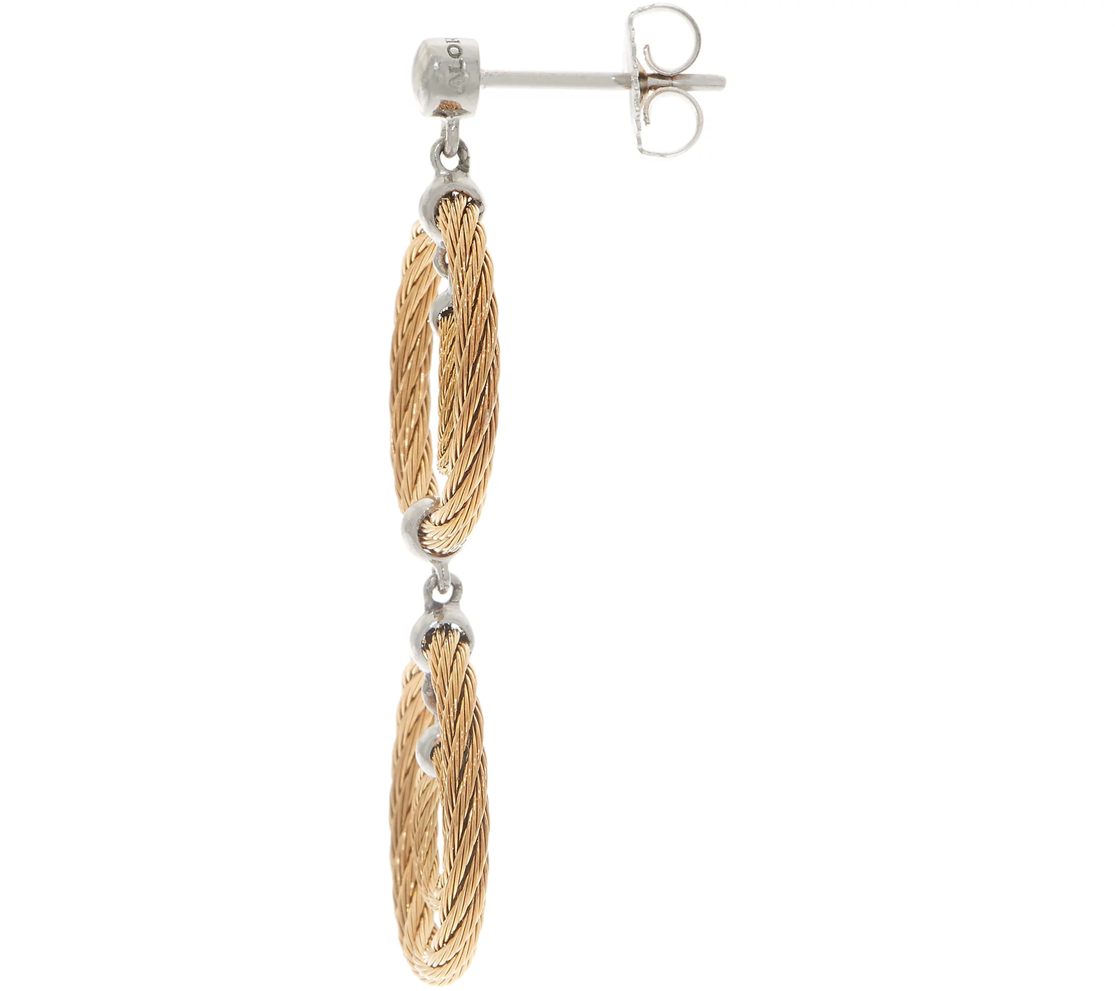 ALOR Cable Yellow Stainless Steel Circle Drop Earrings