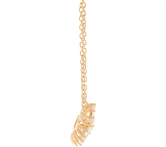 Diamonique Floral Marquise Necklace, 14K Gold Plated Sterling Silver