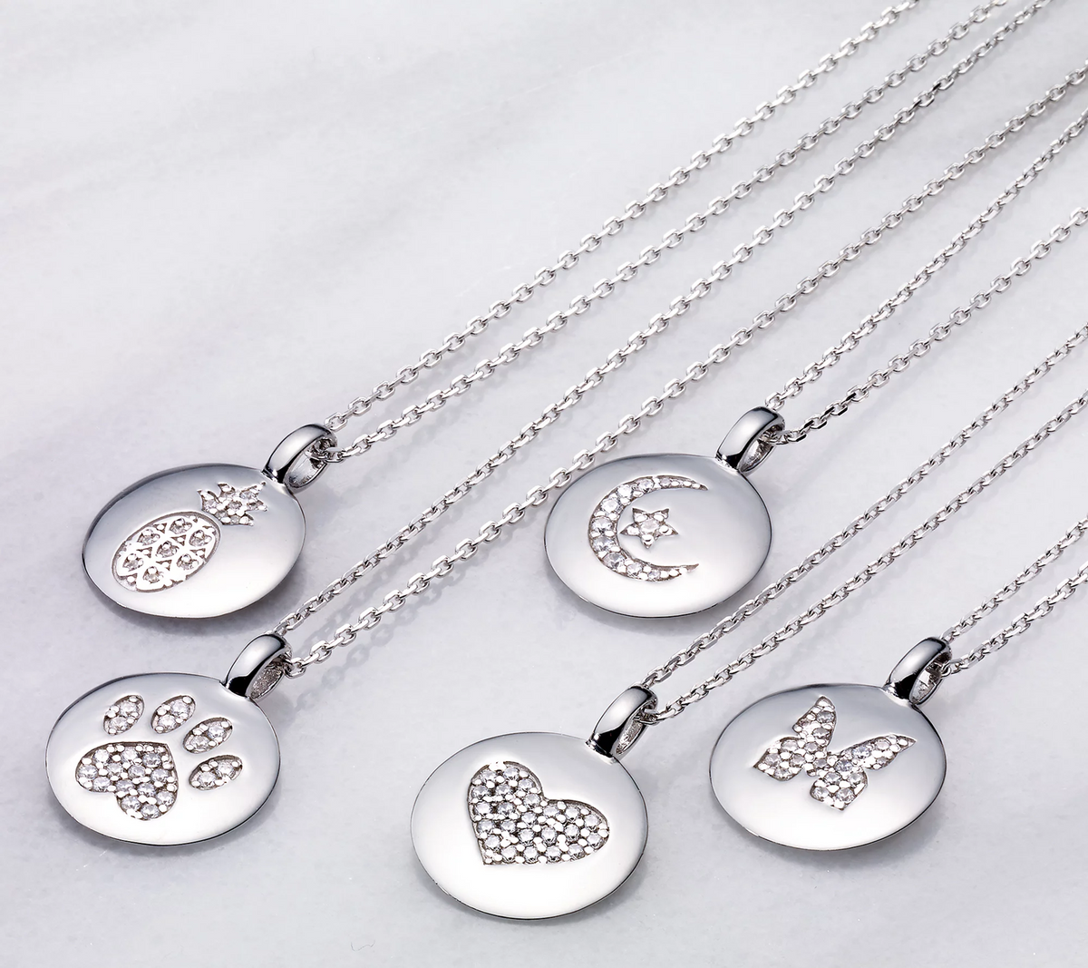 Diamonique Charmbar Motif "Pine Apple" Pendant by Alex Woo, Sterling Silver