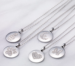 Diamonique Charmbar Motif "Pine Apple" Pendant by Alex Woo, Sterling Silver