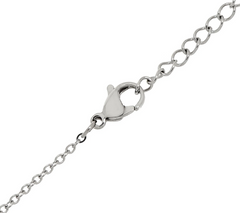 Steel by Design Dangle Bitty Heart Necklace and Stud Earring Set