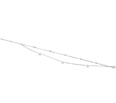 Steel by Design Bitty Star Motif Double Row Ankle Bracelet Adjustable