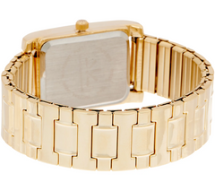 Isaac Mizrahi Live! Rectangular Dial Metal Expansion Gold Tone Watch Avg