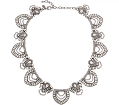 LOGO Lavish Links by Lori Goldstein Art Deco Estate Gunmetal Necklace